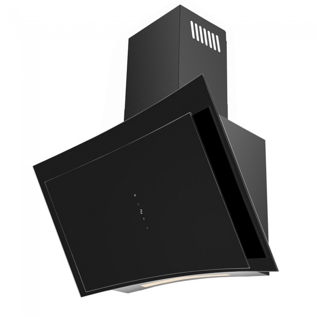 90cm Curved Glass Black Cooker Hood Powerful Motor